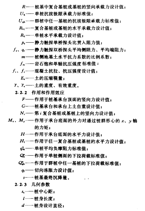 团风建筑桩基技术规范符号术语